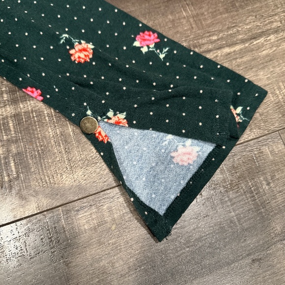 Free People Celia Emerald Jewel Green Floral Long Sleeve Mini Dress S - Picture 3 of 6